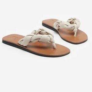 Flattered Blanche Crème Leather sandals